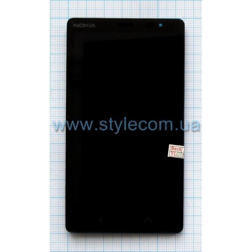 Дисплей (LCD) для Nokia X2 Dual Sim с тачскрином и рамкой black Original Quality