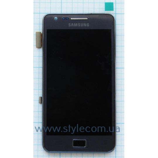 Дисплей (LCD) для Samsung i9100 з тачскріном та рамкою dark blue (TFT) China Original