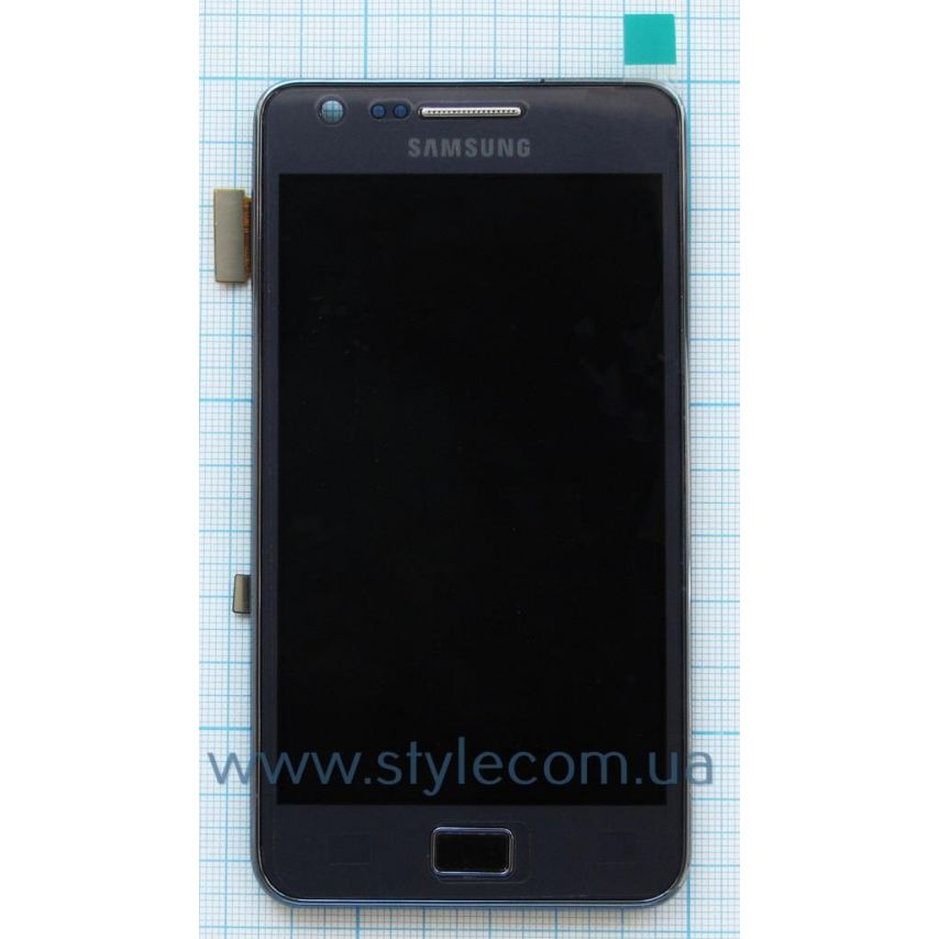 Дисплей (LCD) для Samsung i9100 з тачскріном та рамкою dark blue (TFT) China Original