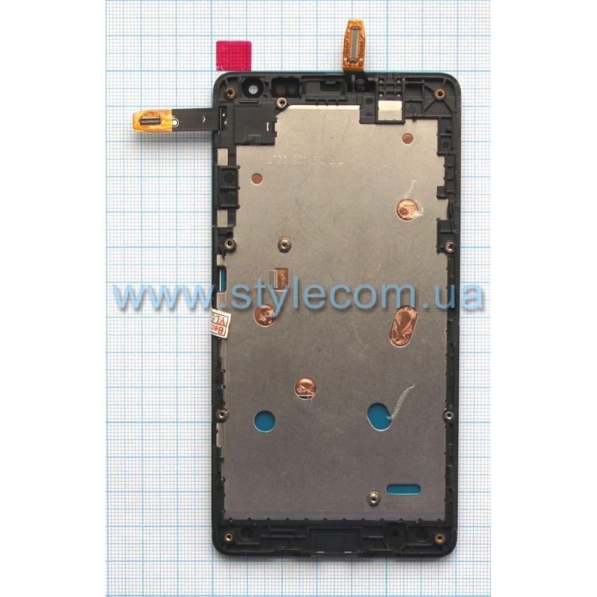Дисплей (LCD) для Nokia Lumia 535 Dual Sim RM-1090, CT2S1973 с тачскрином и рамкой black Original Quality