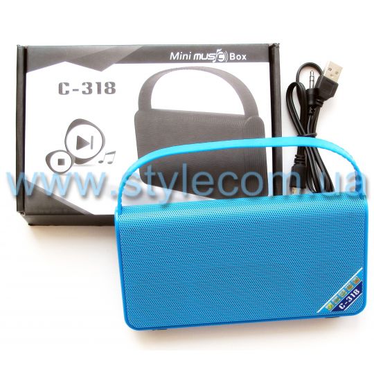 Портативная колонка C-318  BT/AUX/USB/microSD blue - купить за {{product_price}} грн в Киеве, Украине