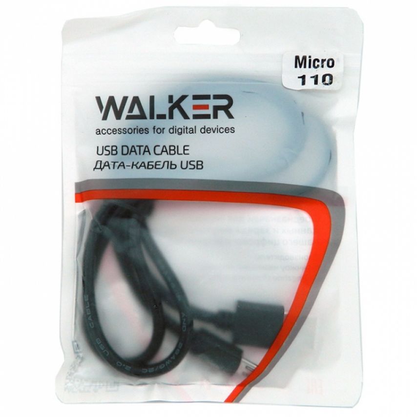 Кабель USB WALKER 110 Micro black (тех.пак.)