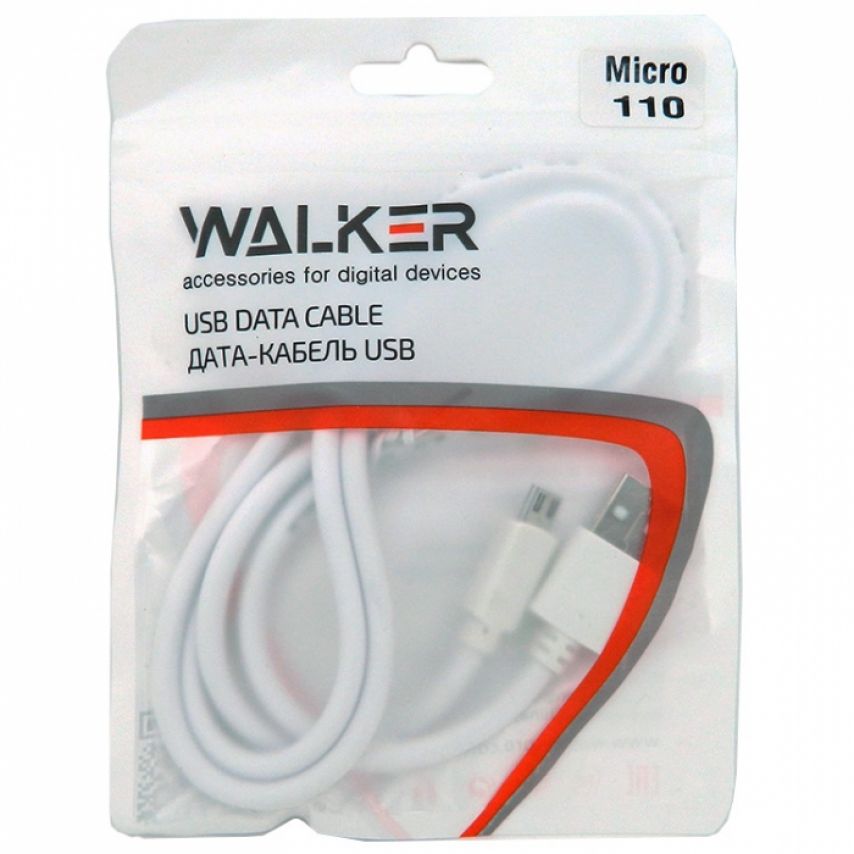 Кабель USB WALKER 110 Micro white (тех.пак.)