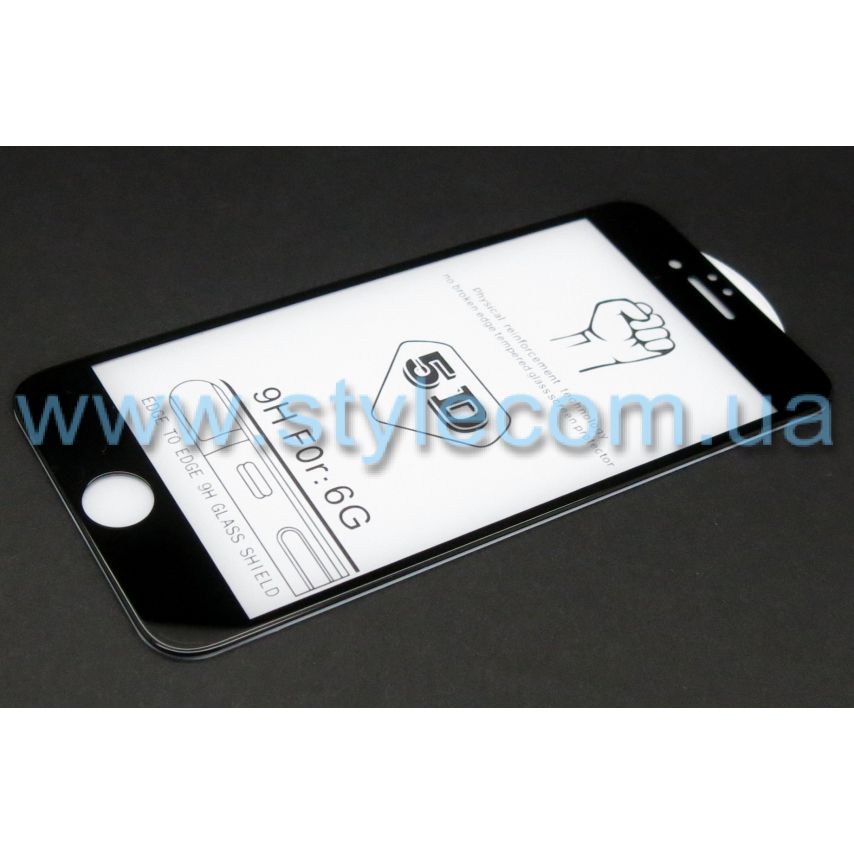 Защитное стекло 5D для Apple iPhone 6, 6s black (тех.пак.)