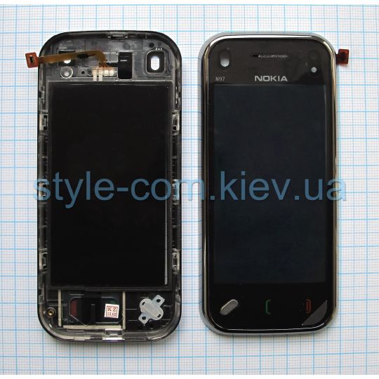 Тачскрін (сенсор) для Nokia N97 Mini з рамкою black High Quality