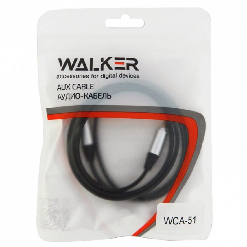 Аудиокабель WALKER H51 black (тех.пак.)