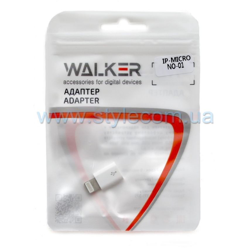 Перехідник WALKER Lightning to Micro (AML01) plastic mix color