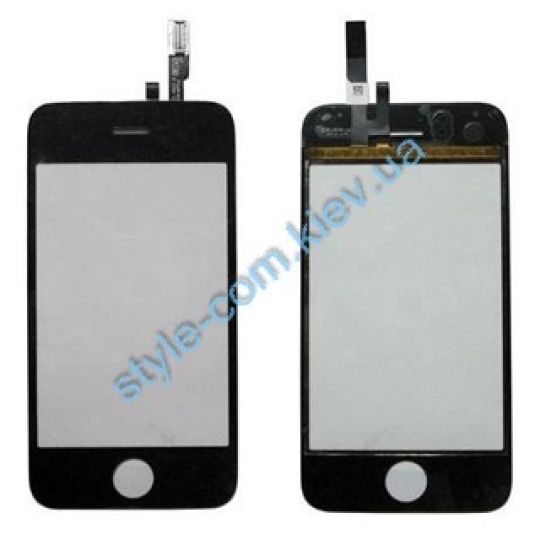 Тачскрин+стекло для переклейки Apple iPhone 3Gs black High Quality