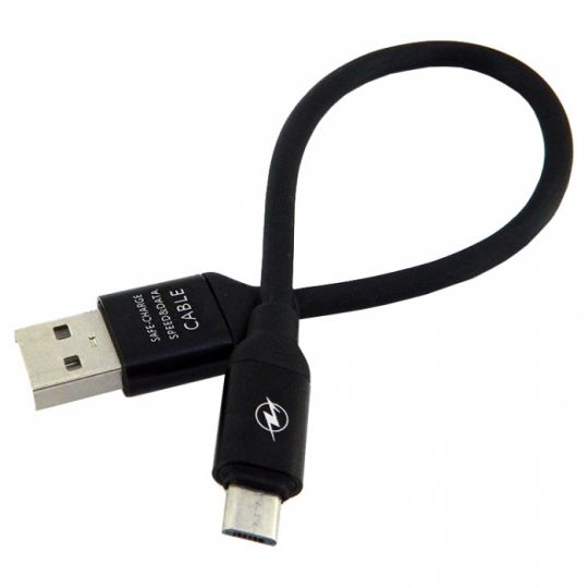 Кабель USB короткий microUSB black - купить за {{product_price}} грн в Киеве, Украине