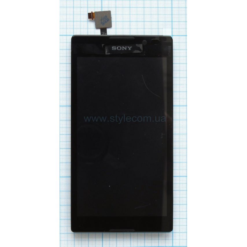 Дисплей (LCD) для Sony Xperia C C2305 S39h з тачскріном та рамкою black Original Quality
