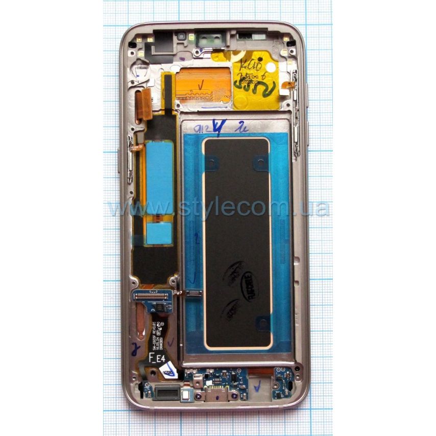 Дисплей (LCD) для Samsung Galaxy S7 Edge/G935 (2016) з тачскріном та рамкою gold Service Original (PN:GH97-18533C)