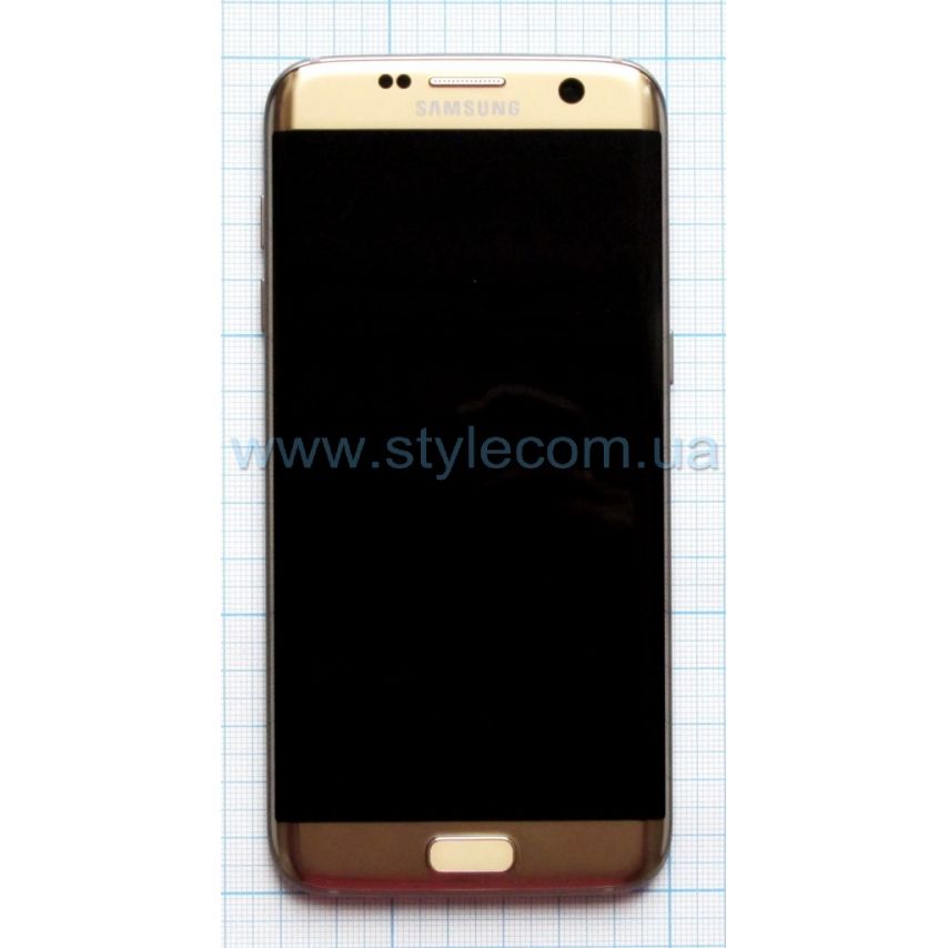 Дисплей (LCD) для Samsung Galaxy S7 Edge/G935 (2016) з тачскріном та рамкою gold Service Original (PN:GH97-18533C)