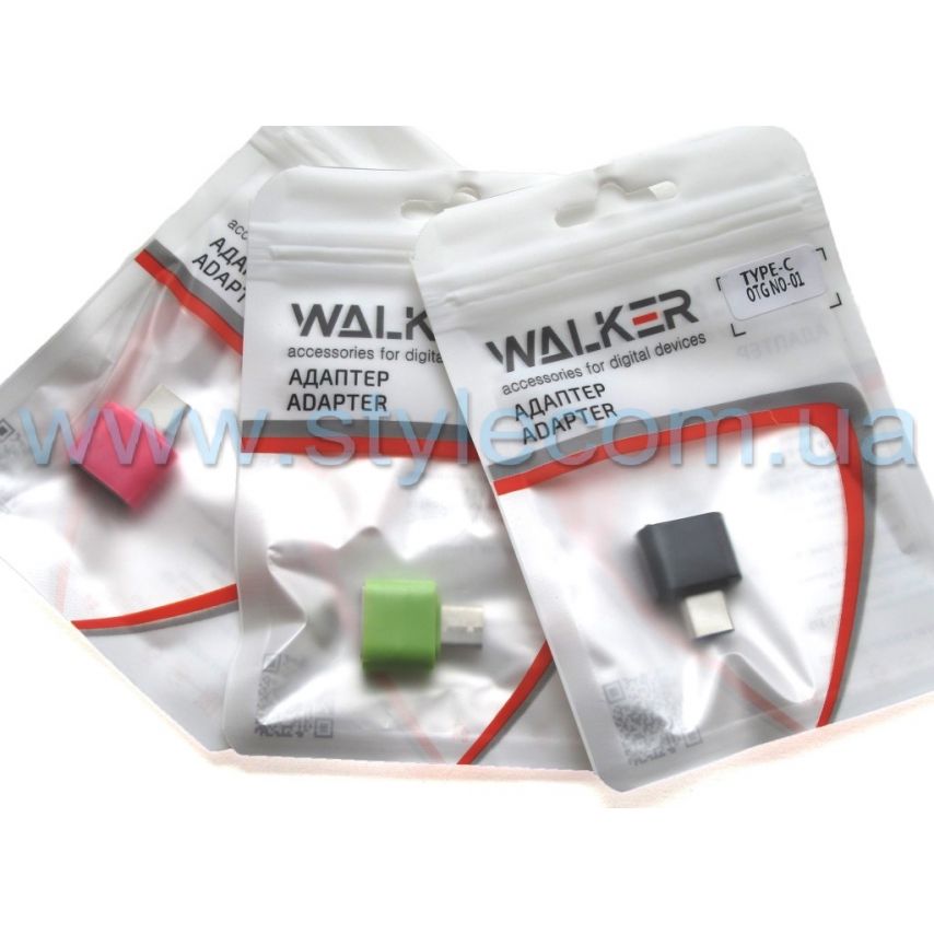 Перехідник OTG WALKER USB to Type-C NO-01 mix color