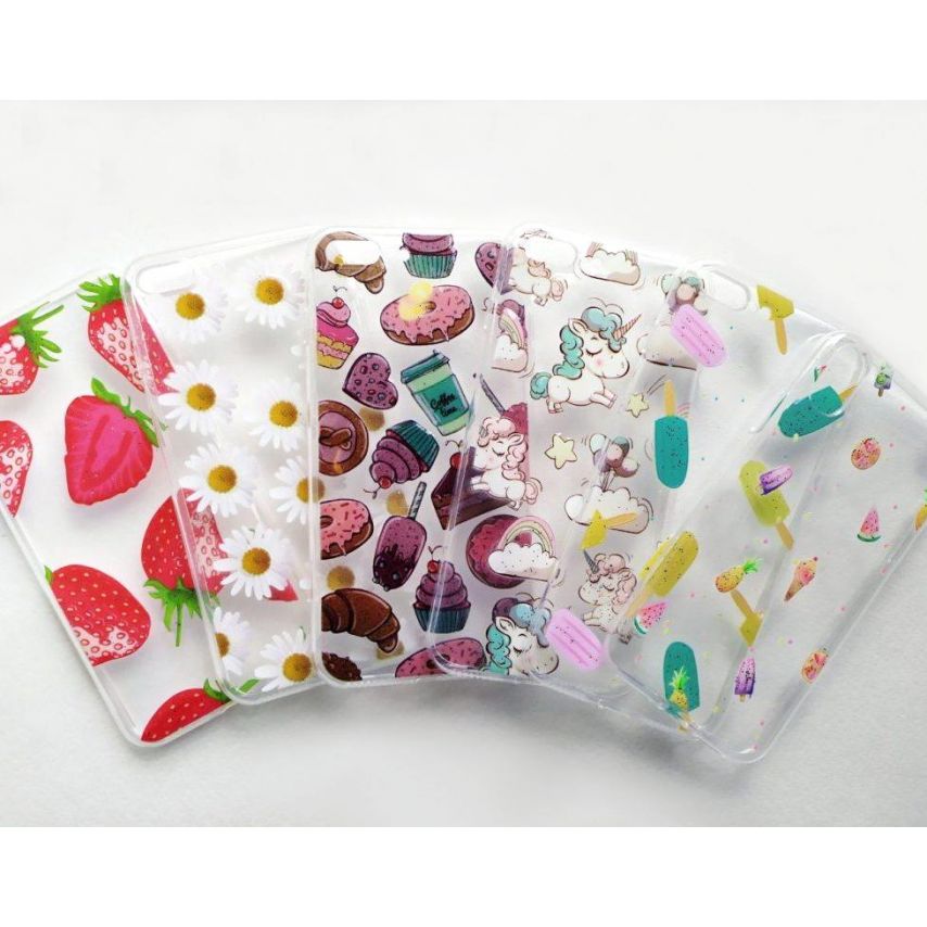 Чехол силиконовый Juicy Print для Meizu X8 (Мороженное) прозрачный