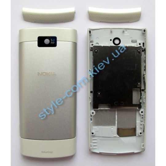 Корпус для Nokia X3-02 Touch and Type повний комплект white/blue High Quality