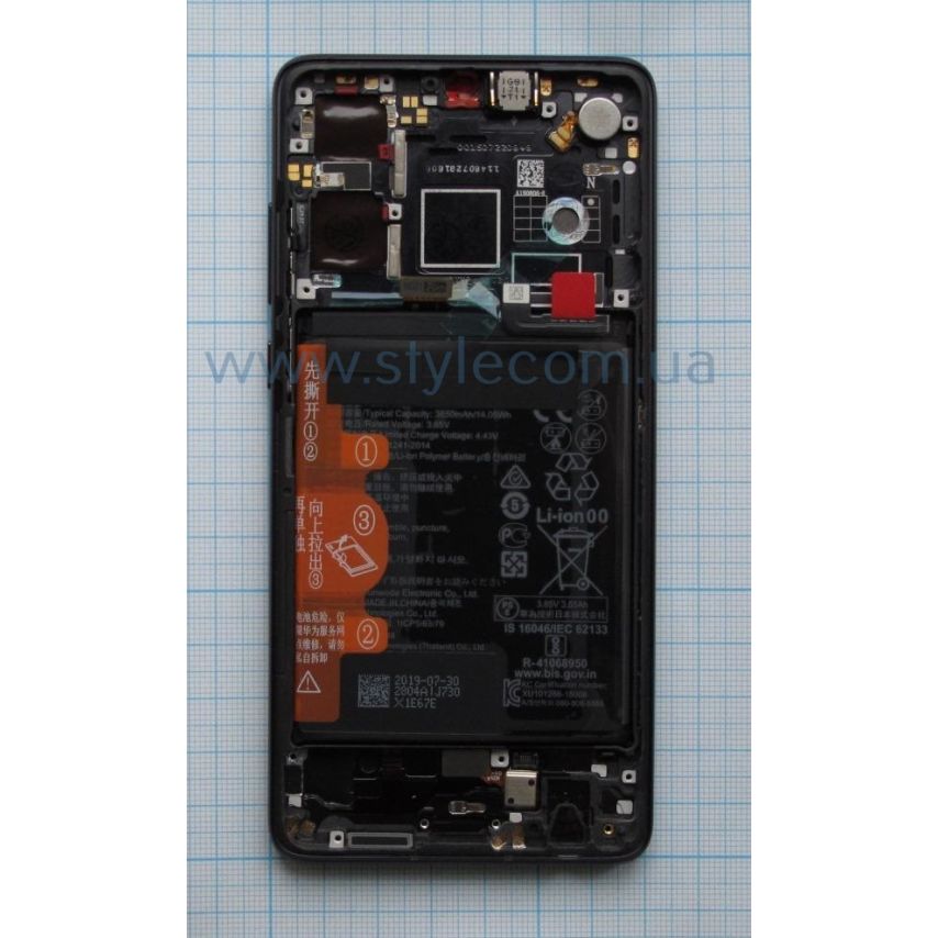 Дисплей (LCD) для Huawei P30 (2019) ELE-L29/02354HLT з тачскріном та рамкою black Service Original Full (battery+buzzer+speaker+mic+flats)