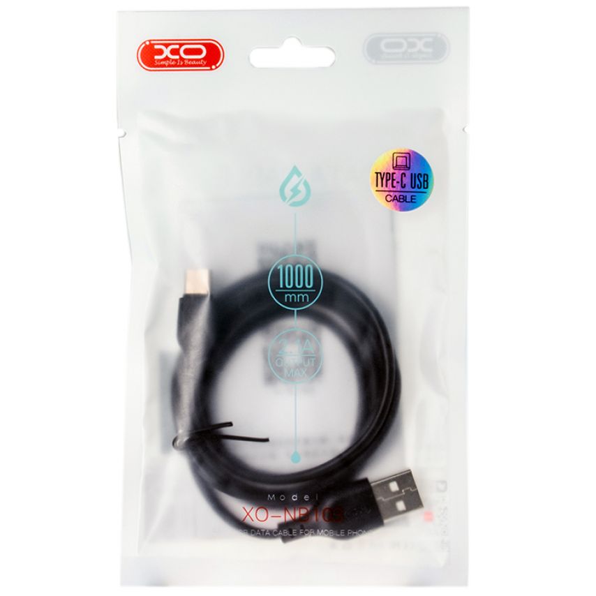 Кабель USB XO NB103 Type-C Quick Charge 2.1A black
