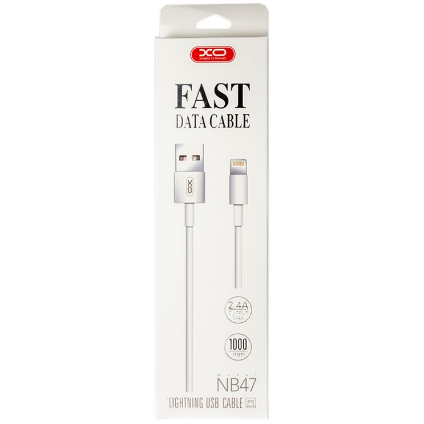 Кабель USB XO NB47 Lightning Quick Charge 2.1A white