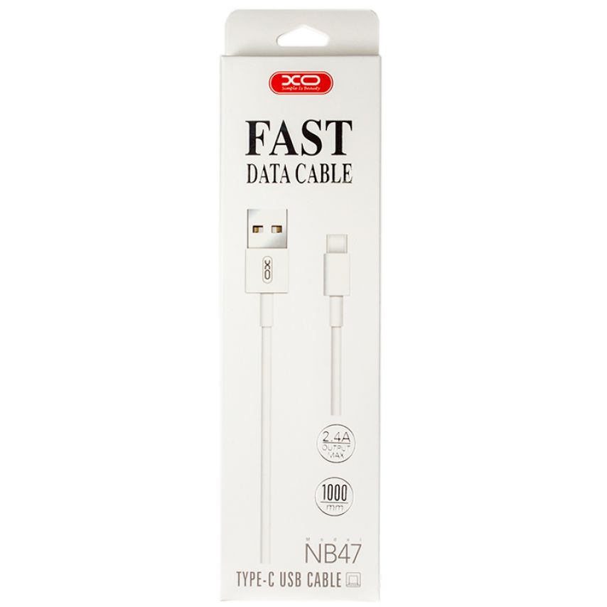 Кабель USB XO NB47 Type-C Quick Charge 2.1A white