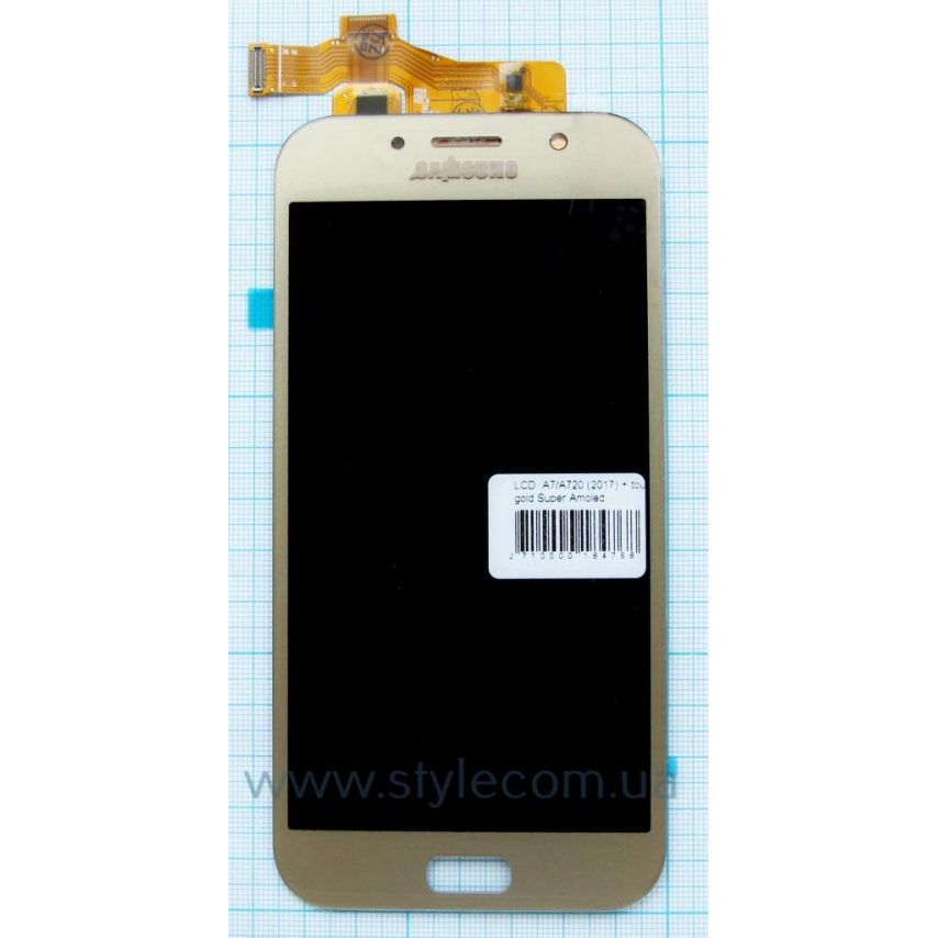 Дисплей (LCD) для Samsung A7/A720 (2017) с тачскрином gold (Oled) Original Quality