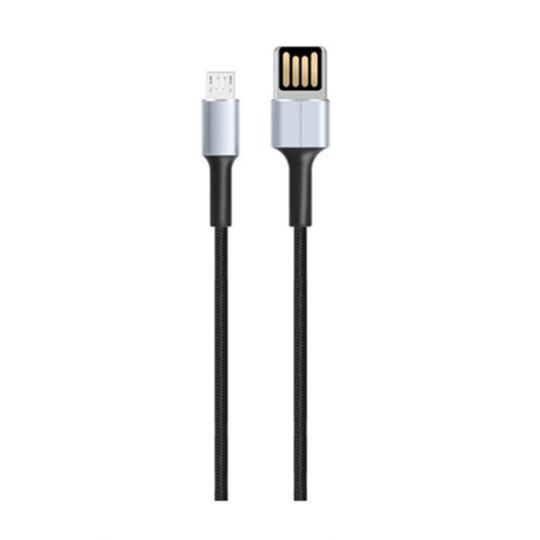 USB кабель XO NB116 2.4A Quick Charge Micro тканевый black
