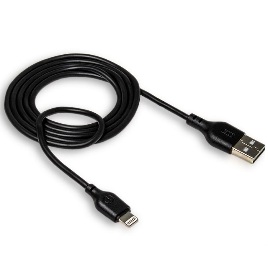 USB кабель XO NB103 2.1A Quick Charge Lightning 2m прорезиненный black