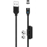 USB кабель XO NB128 3в1 Magnetic type-c+micro+lightning 1m black
