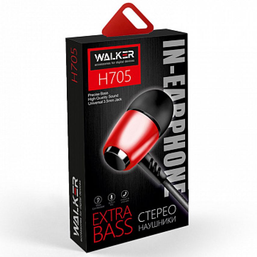 Навушники WALKER H705 red