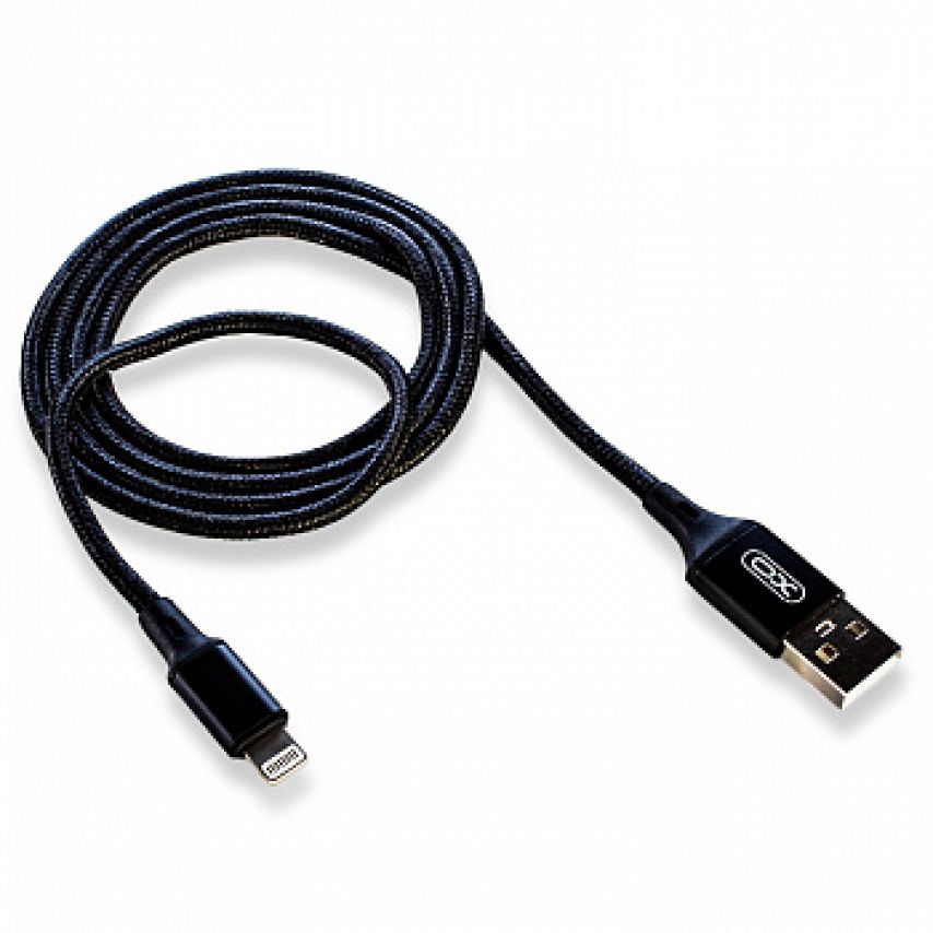 USB кабель XO NB143 1м Lightning плетёный black