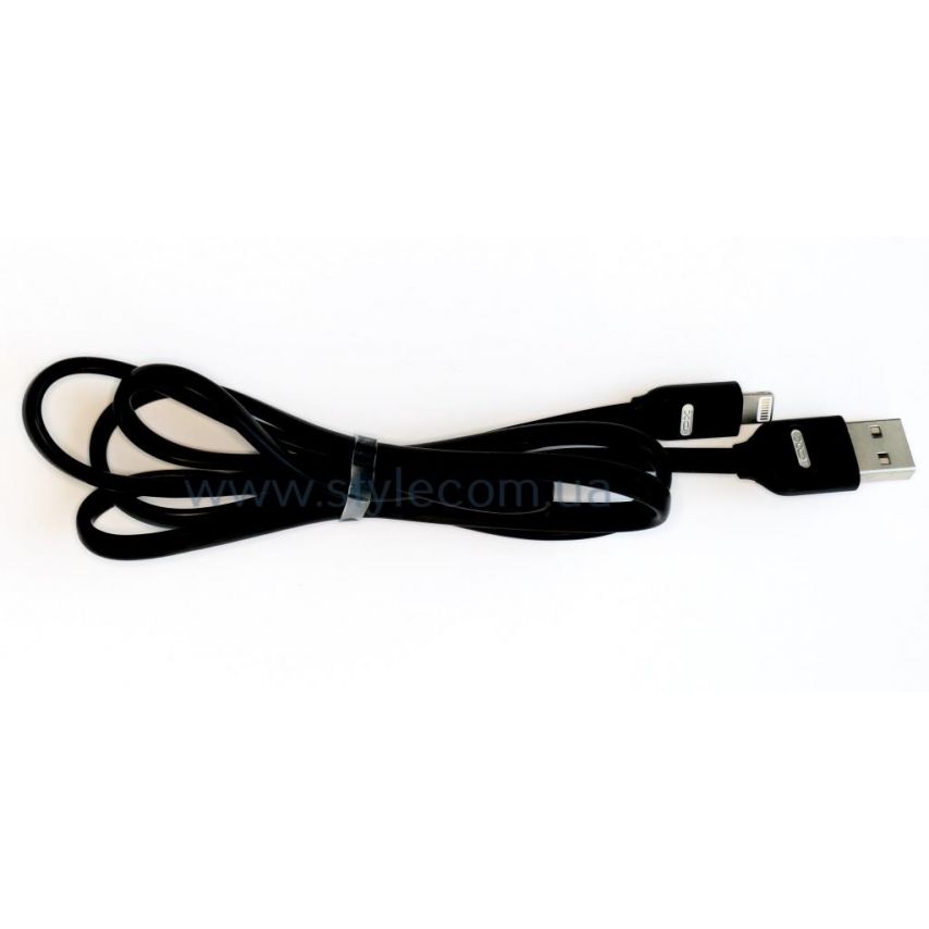 USB кабель XO NB150 Lightning прорезиненный плоский black