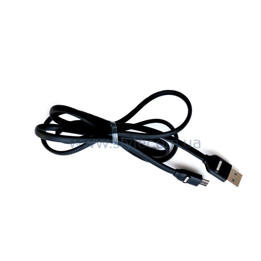 USB кабель XO NB150 Micro прорезиненный плоский black