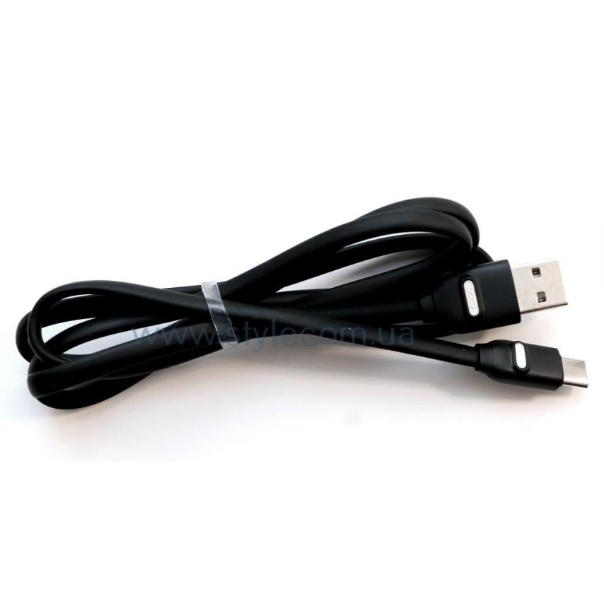 USB кабель XO NB150 Type-C прорезиненный плоский black