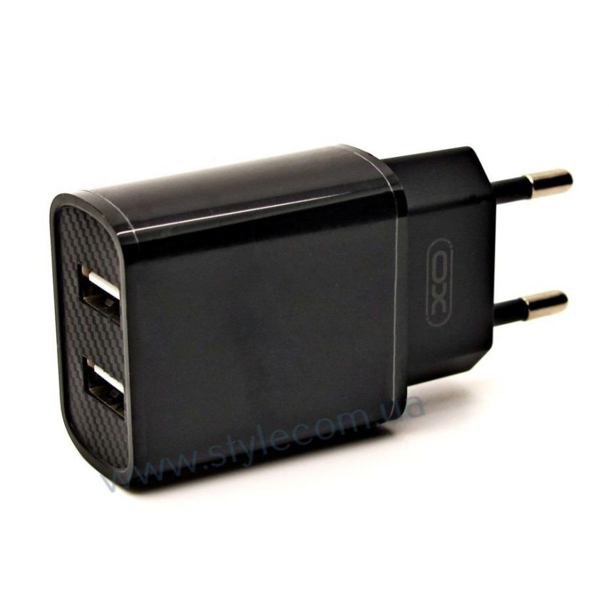 Мережевий зарядний пристрій (адаптер) XO L71 2USB / 2.4A black
