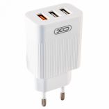 Сетевое зарядное устройство (адаптер) XO L72 3USB / USB 1_QC_3A / USB 2/3_2.1A white - купить за 249.60 грн в Киеве, Украине
