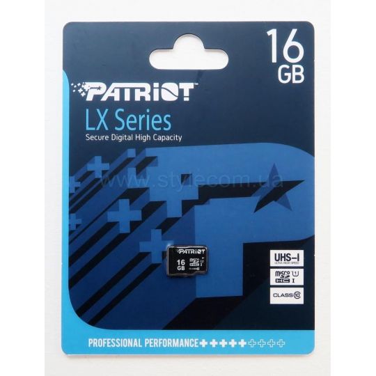 MicroSDHC  16GB UHS-I Class 10 Patriot LX Series - купить за {{product_price}} грн в Киеве, Украине