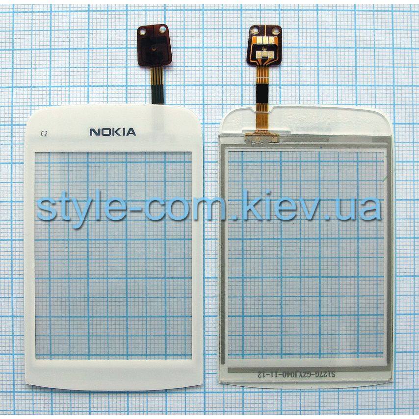 Тачскрін (сенсор) для Nokia C2-02, C2-03, C2-06 white High Quality