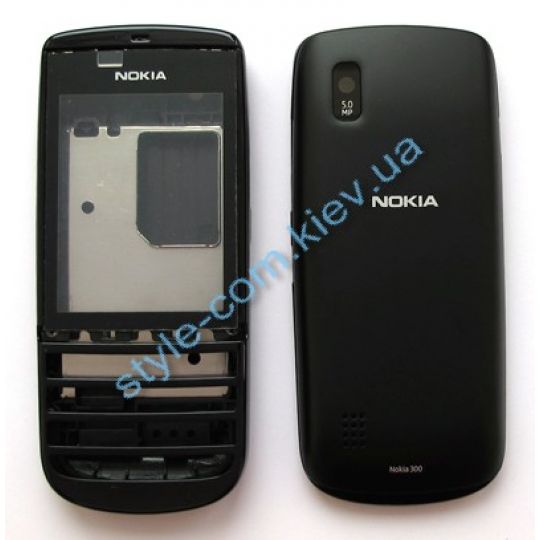 Корпус для Nokia Asha 300 повний комплект black High Quality