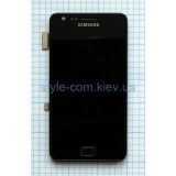 Дисплей (LCD) для Samsung i9100 с тачскрином и рамкой black (TFT) China Original