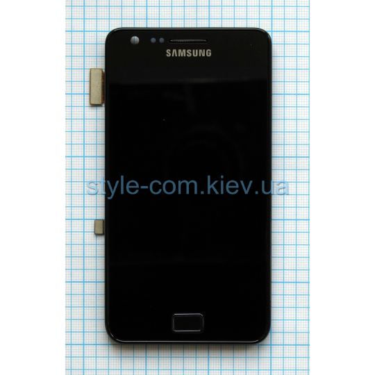 Дисплей (LCD) для Samsung i9100 с тачскрином и рамкой black (TFT) China Original