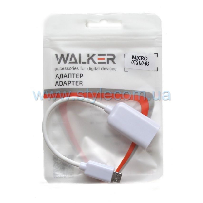 Переходник OTG WALKER Micro to USB2.0 white