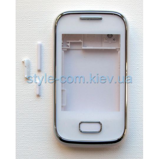 Корпус для Samsung S5300 повний комплект з кнопкою white High Quality