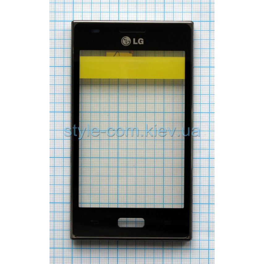 Тачскрин (сенсор) для LG Optimus L5 E610, E612 с рамкой black High Quality