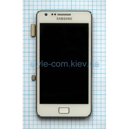 Дисплей (LCD) для Samsung Galaxy I9100 с тачскрином и рамкой white (TFT) Original Quality