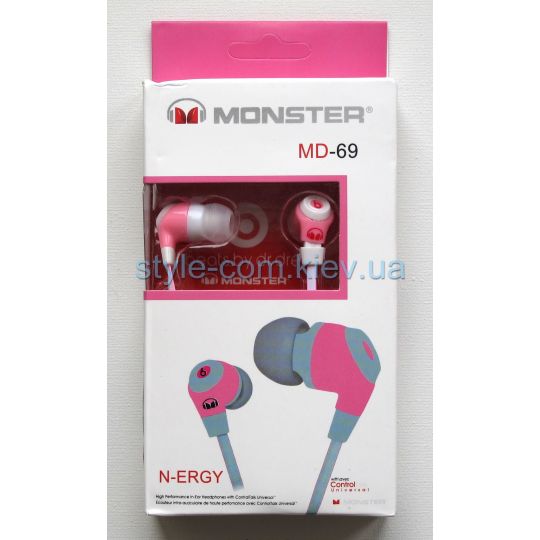 Наушники MP3 Mnster MD-69 pink/white - купить за {{product_price}} грн в Киеве, Украине
