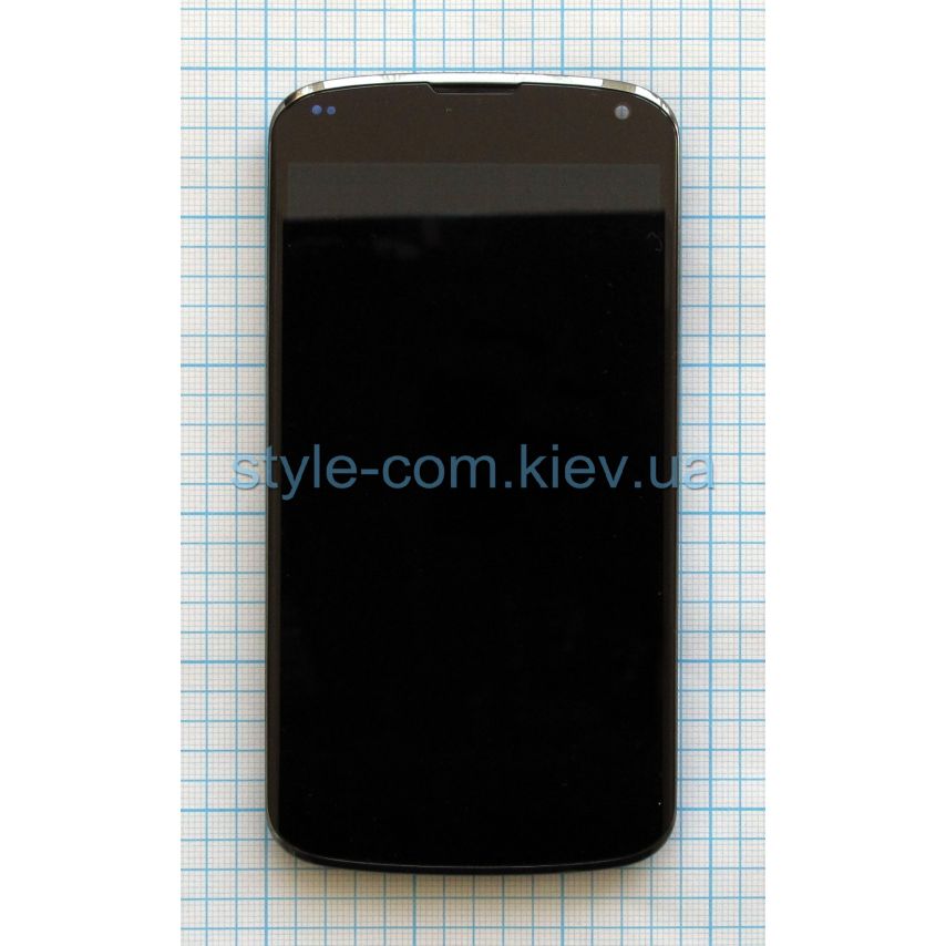 Дисплей (LCD) для LG E960 с тачскрином и рамкой black Original Quality