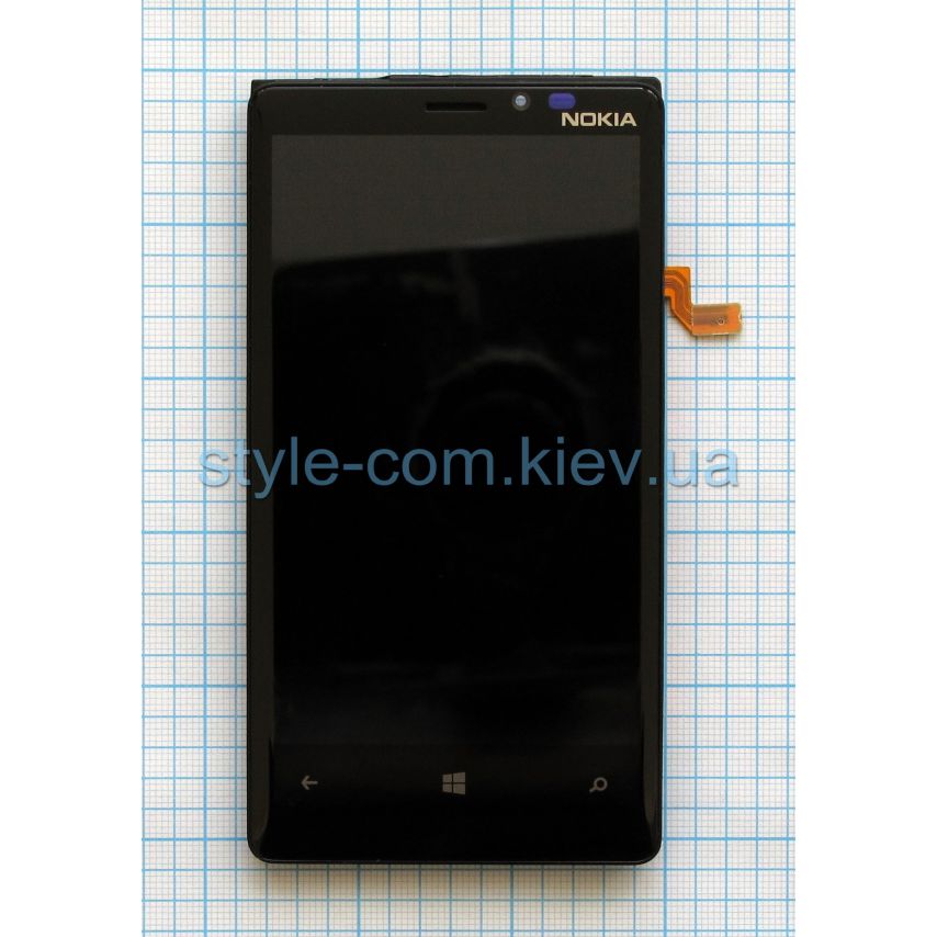 Дисплей (LCD) для Nokia Lumia 920 с тачскрином и рамкой black Original Quality