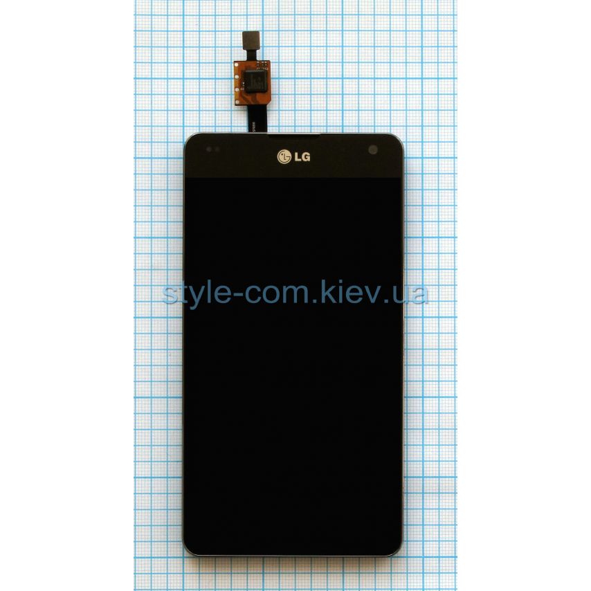 Дисплей (LCD) LG Optimus G E970/ E971 + тачскрин с рамкой black orig