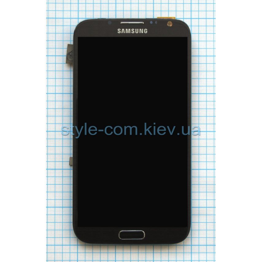 Дисплей (LCD) для Samsung N7100 з тачскріном та рамкою dark grey (TFT) China Original