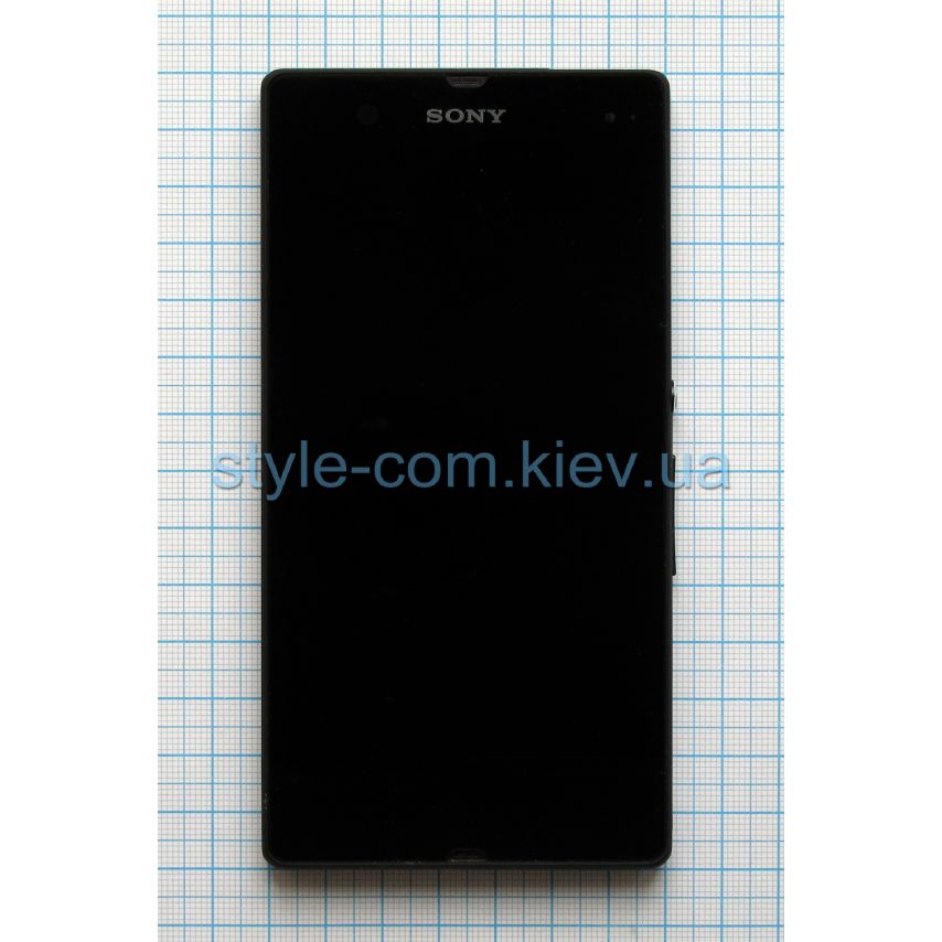 Дисплей (LCD) для Sony Xperia Z C6602, C6603 L36i, C6606 L36a з тачскріном та рамкою black Original Quality