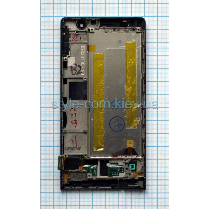 Дисплей (LCD) для Huawei P6-U06 з тачскріном та рамкою black High Quality